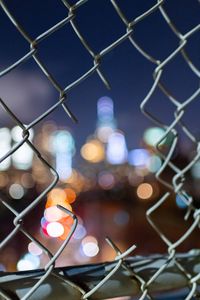 Preview wallpaper fence, lights, blur, bokeh