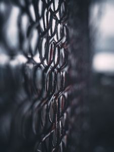 Preview wallpaper fence, macro, iron, metal, rusty