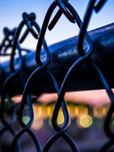 Preview wallpaper fence, mesh, glare, bokeh, macro