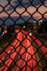 Preview wallpaper fence, mesh, lowlight, night, street