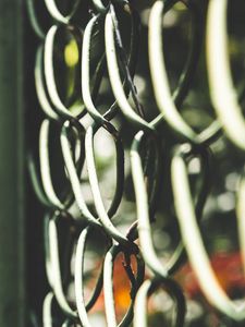 Preview wallpaper fence, mesh, metal, close-up, motion blur