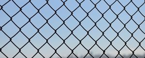 Preview wallpaper fence, mesh, metal, sky, blue