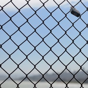 Preview wallpaper fence, mesh, metal, sky, blue