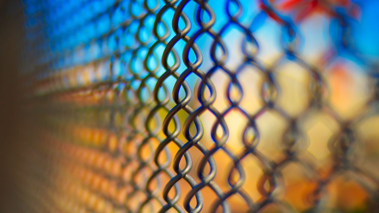 Wallpaper fence, mesh, metal, macro