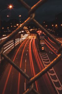 Preview wallpaper fence, mesh, road, night
