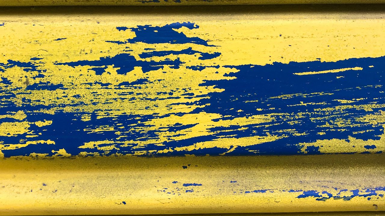 Wallpaper fence, paint, yellow, blue