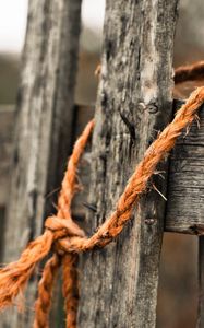 Preview wallpaper fence, rope, knot, old