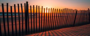 Preview wallpaper fence, shadow, sunset, sand