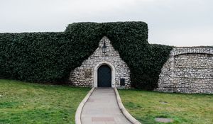 Preview wallpaper fence, stone, door, path, ivy