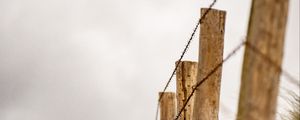 Preview wallpaper fence, wire, wooden, sand, desert