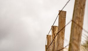 Preview wallpaper fence, wire, wooden, sand, desert