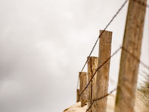 Preview wallpaper fence, wire, wooden, sand, desert