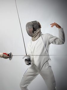 Preview wallpaper fencing, sports, white background