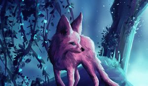 Preview wallpaper fennec fox, animal, forest, art