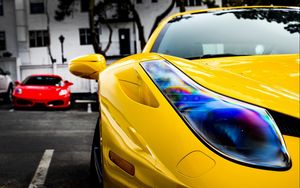 Preview wallpaper ferrara, italy, yellow, red, ferrari