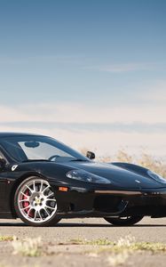 Preview wallpaper ferrari 360, challenge stradale, black, side view