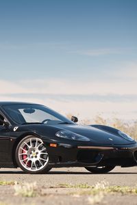 Preview wallpaper ferrari 360, challenge stradale, black, side view