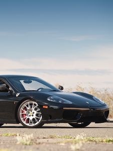 Preview wallpaper ferrari 360, challenge stradale, black, side view