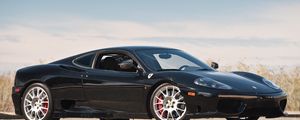 Preview wallpaper ferrari 360, challenge stradale, black, side view