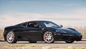 Preview wallpaper ferrari 360, challenge stradale, black, side view