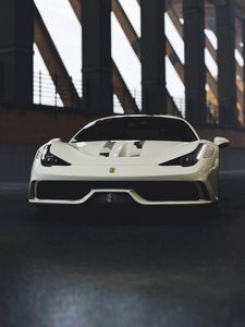 Preview wallpaper ferrari 458, ferrari, sports car, race, front view, white