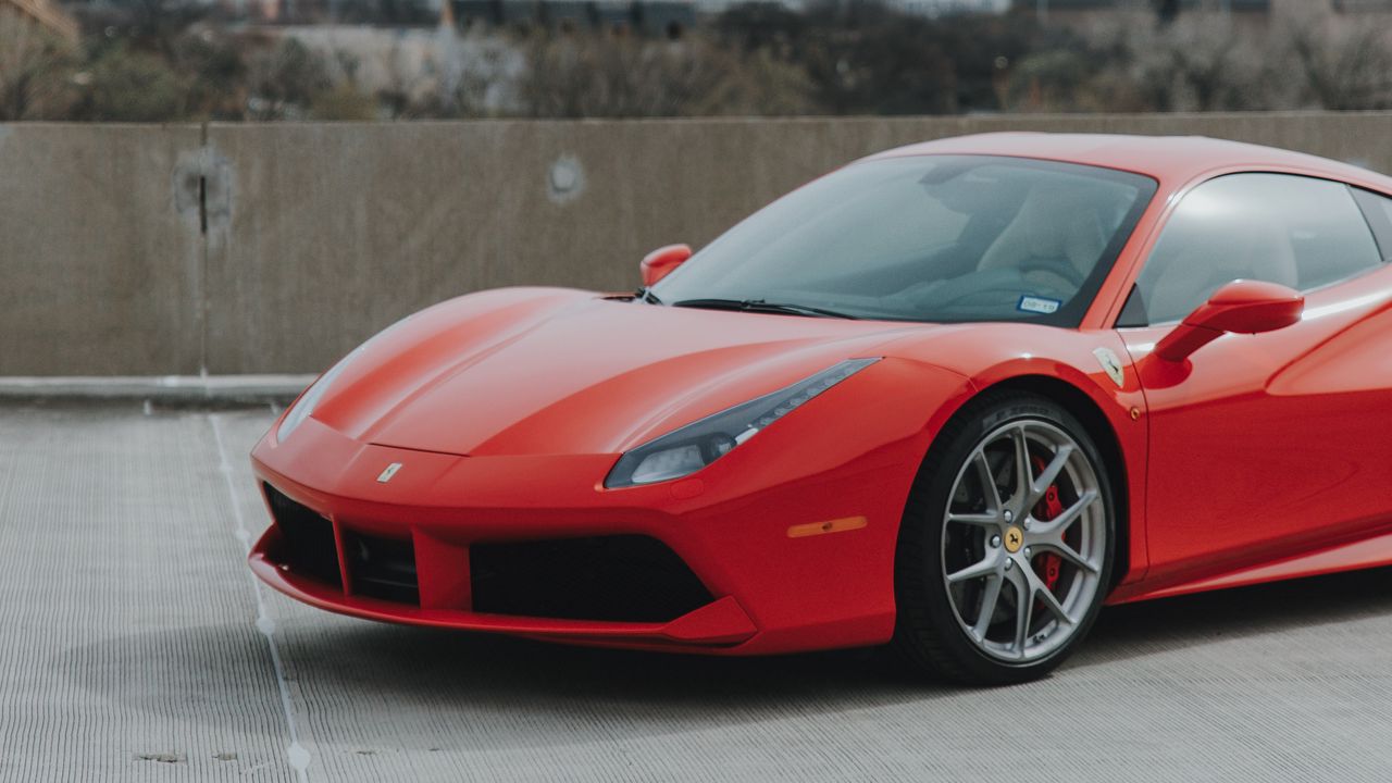 Wallpaper ferrari 458, ferrari, sports car, red, side view