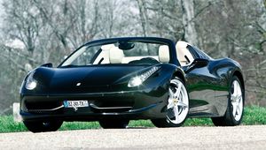 Preview wallpaper ferrari, 458, italia, convertible, black, front view