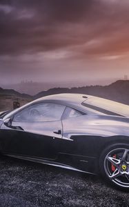 Preview wallpaper ferrari, 458, italia, side view, black