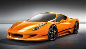 Preview wallpaper ferrari, 458, italia, orange, front view