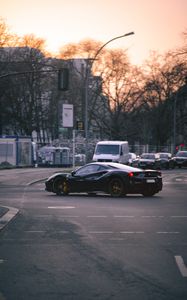 Preview wallpaper ferrari 458 italia, ferrari, car, black, road