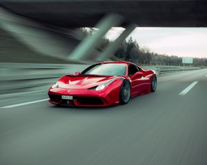 Preview wallpaper ferrari 458 italia, ferrari, car, sports car, red, speed, road