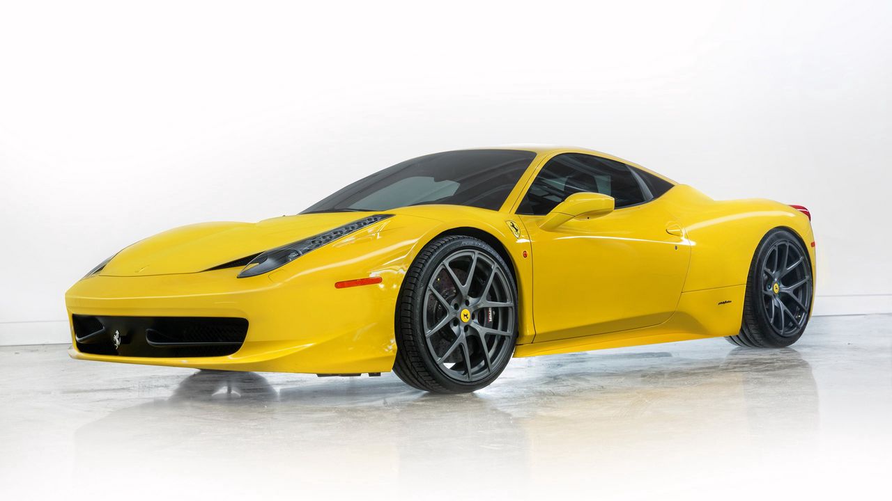 Wallpaper ferrari 458, italia, yellow, side view