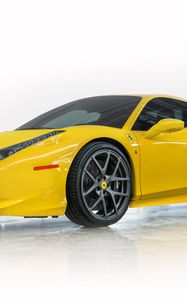 Preview wallpaper ferrari 458, italia, yellow, side view