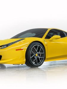 Preview wallpaper ferrari 458, italia, yellow, side view