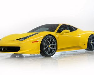 Preview wallpaper ferrari 458, italia, yellow, side view