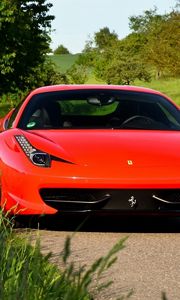 Preview wallpaper ferrari 458, red, front view