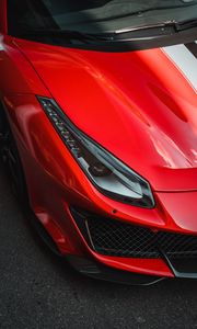 Preview wallpaper ferrari 488 pista, ferrari, sports car, car, headlight, red