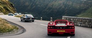 Preview wallpaper ferrari 575m maranello, ferrari, sports car, motion, blur