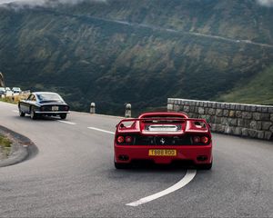 Preview wallpaper ferrari 575m maranello, ferrari, sports car, motion, blur