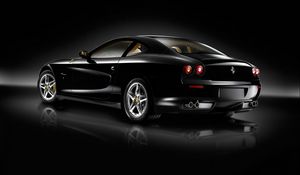 Preview wallpaper ferrari, black, side view, style, shine