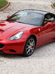 Preview wallpaper ferrari california, ferrari, red, side view, cars