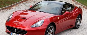 Preview wallpaper ferrari california, ferrari, red, side view, cars