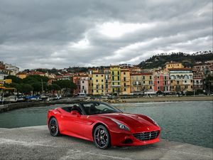 Preview wallpaper ferrari, california, red, side view