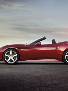 Preview wallpaper ferrari, california t, ferrari california t, red, side view, convertible