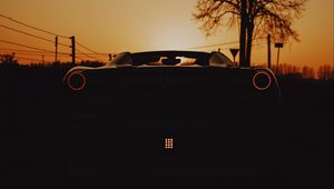 Preview wallpaper ferrari, car, dark, rear view