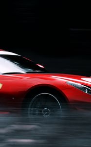 Preview wallpaper ferrari, car, red, sports car, speed, glare