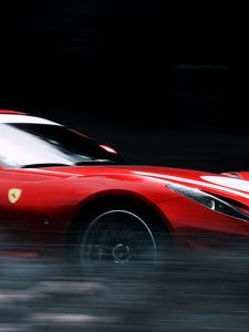 Preview wallpaper ferrari, car, red, sports car, speed, glare