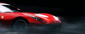 Preview wallpaper ferrari, car, red, sports car, speed, glare