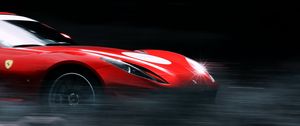 Preview wallpaper ferrari, car, red, sports car, speed, glare