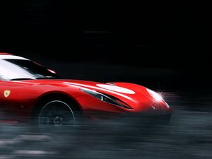 Preview wallpaper ferrari, car, red, sports car, speed, glare